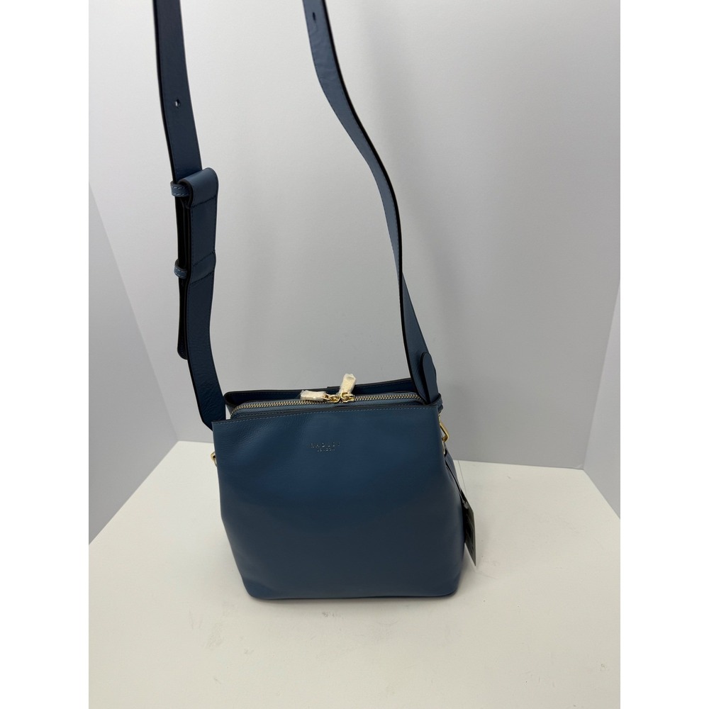 Radley London Dukes Place Open Blue Leather Medium Satchel Crossbody Bag - Picture 13 of 16